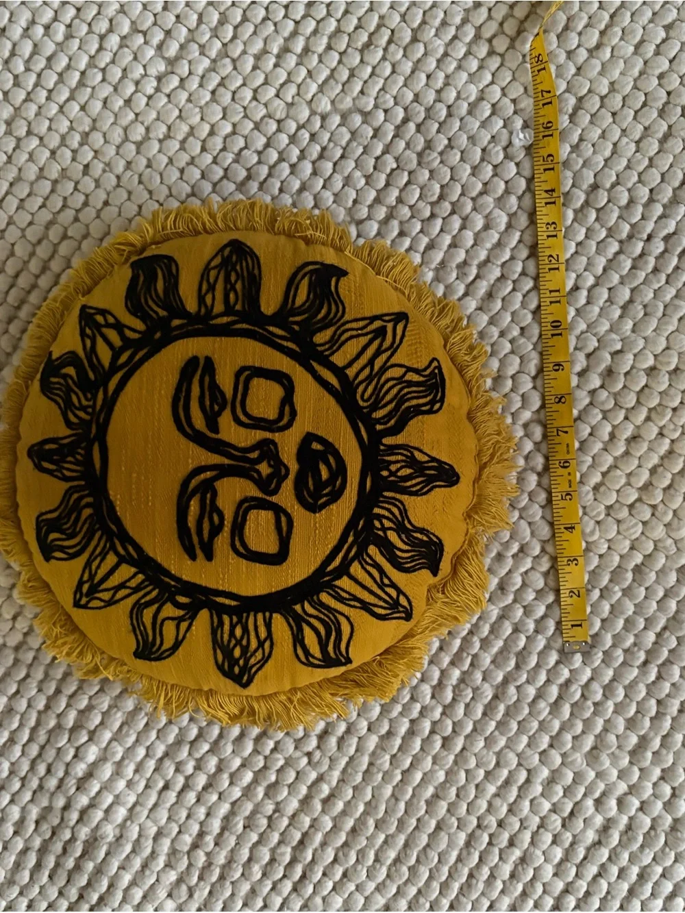 Mustard Yellow Sun throw pillow  - Brand Target